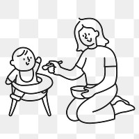 Feeding baby png sticker, mother & child, transparent background