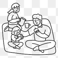 Family picnic png sticker, leisure activity, transparent background