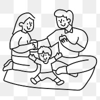 Picnic png sticker, family, transparent background