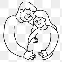 Pregnancy png sticker, parents, transparent background