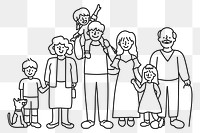 Extended family png sticker, character, transparent background