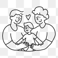 LGBTQ family png sticker, adoption, transparent background