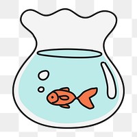 Fish bowl png sticker, pet transparent background