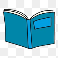 Blue book png sticker, education transparent background