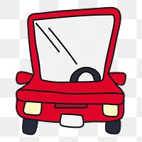 Red car png sticker, transportation transparent background