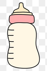 Feeding bottle png sticker, baby object transparent background