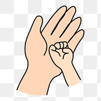 Baby's fist png sticker, newborn child transparent background