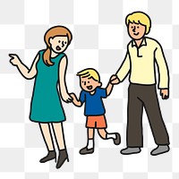 Family png sticker, parents and child transparent background