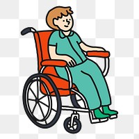 Wheelchair man png sticker, disabled person transparent background