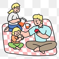 Picnic png sticker, family transparent background