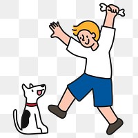 Boy & dog png sticker, friendship transparent background