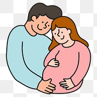 Pregnancy png sticker, parents transparent background