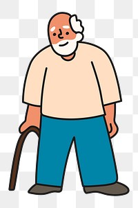 Grandfather png sticker, senior man transparent background