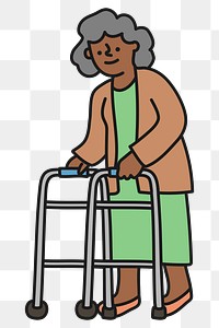 Grandmother png sticker, African American transparent background