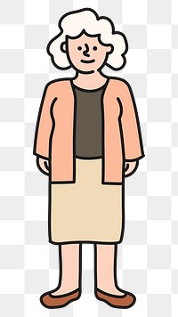 Senior woman png sticker, grandmother transparent background