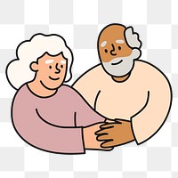 Grandparents hugging png sticker, eternal love transparent background