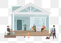 Happy family home png clipart, cartoon illustration