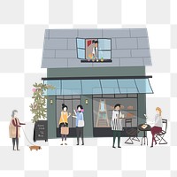 Bakery shop png clipart, cafe, cartoon illustration