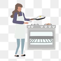 Woman cooking png clipart, house chore, housewife illustration