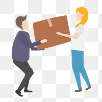 Man png delivering parcel clipart, job, character illustration