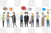 People having conversation png clipart, cartoon illustration