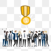 Business competition png, medal clipart, cartoon illustration