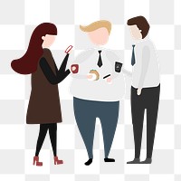 Business people socializing png clipart, cartoon illustration on transparent background