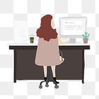 Business employee png working clipart, office workstation 