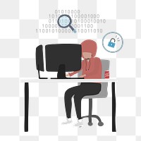 Hacker  png clipart, IT cybersecurity worker illustration