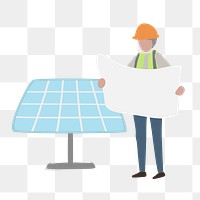 Solar panel png clipart, renewable energy illustration