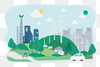 Sustainable cityscape png clipart, environment illustration