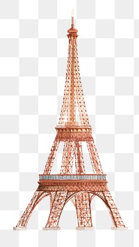 Watercolor Eiffel Tower png sticker, Paris tourist attraction, transparent background