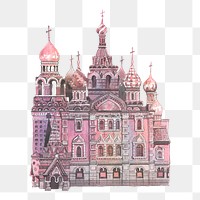 St. Basil's Cathedral png watercolor illustration, tourist attraction, transparent background