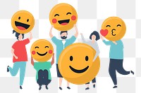 Happy people illustration png, flat design characters transparent background