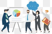 Business meeting png clipart, cartoon characters illustration png on transparent background 