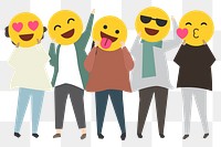 Happy people illustration png, flat design characters transparent background