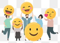 Happy people illustration png, flat design characters transparent background