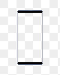 Black cellphone screen mockup transparent png