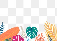 Summer botanical png border clip art, tropical graphic element on transparent background