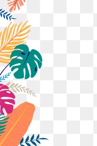 Summer botanical png border clip art, tropical graphic element on transparent background 