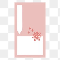 Pink notepaper png, stationery collage element, transparent background