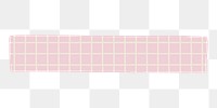 Washi tape png, pink grid pattern, stationery collage element, transparent background