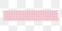 PNG pink grid washi tape, stationery collage element, transparent background