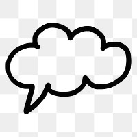 Speech bubble png, doodle collage element, transparent background