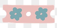 PNG pink washi tape, floral patterned stationery, collage element, transparent background