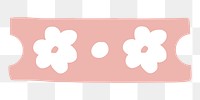 Washi tape png, pink floral patterned stationery, collage element, transparent background