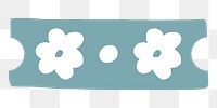 Washi tape png, floral patterned stationery, collage element, transparent background