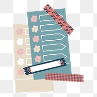 PNG notepapers, stationery collage element, transparent background