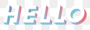Isometric word Hello typography design element