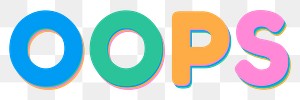 OOPS colorful PNG letter smooth font 